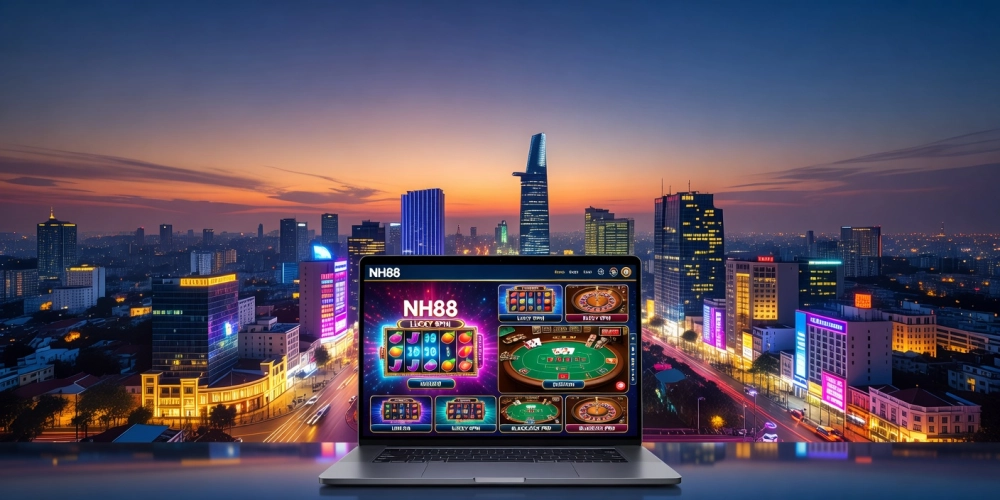 Hình minh họa khái niệm casino trực tuyến NH88 tại TP. Hồ Chí Minh với giao diện hiện đại