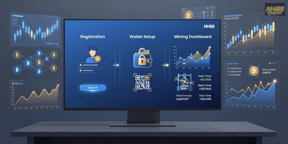 Hướng dẫn từng bước đăng ký và sử dụng đào Bitcoin trên NH88 từ cơ bản đến nâng cao