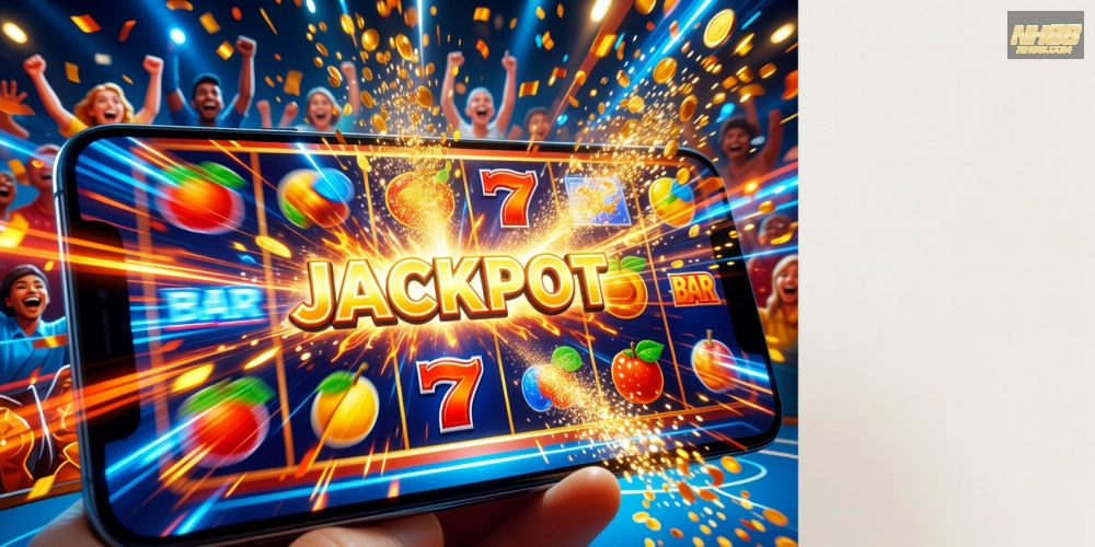 Trải nghiệm quay nổ hũ nh88 với hiệu ứng jackpot bùng nổ và người chơi hứng khởi
